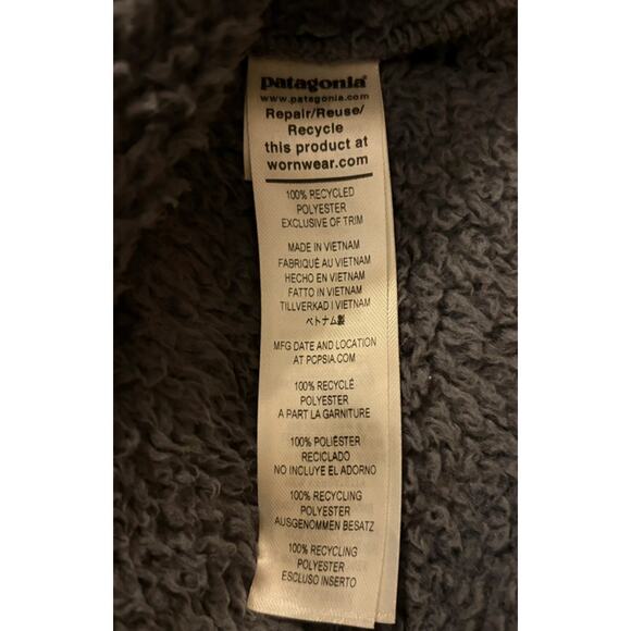 Patagonia Women’s Sherpa Fleece 1/4 Zip Pullover Gray Small - Picture 6 of 10